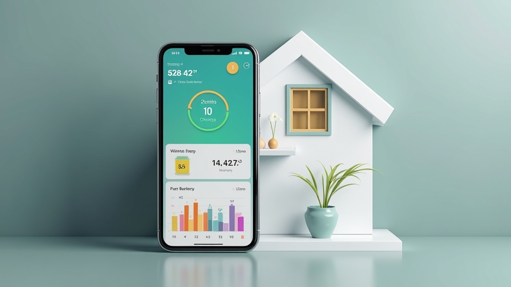 Okostelefon alkalmazás mutatja az otthoni napenergia termelést és akkumulátor töltöttséget